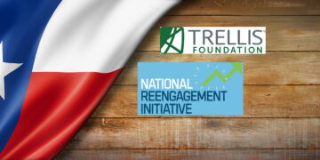 texas state flag with trellis and nri logo
